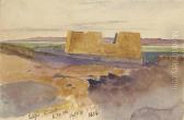 Edfu At Sunset by Edward Lear