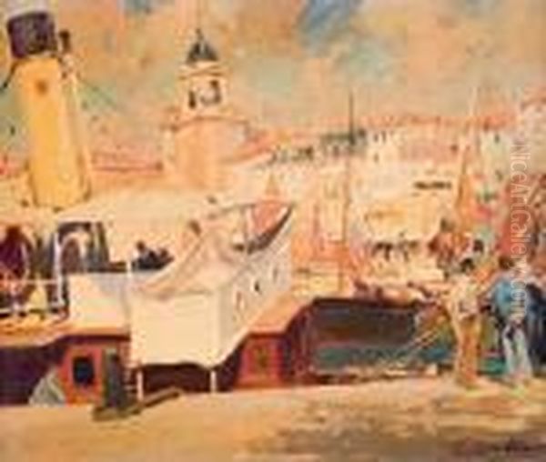 Pejzaz Z Villefranche-sur-mer by Paul Emile Lecomte