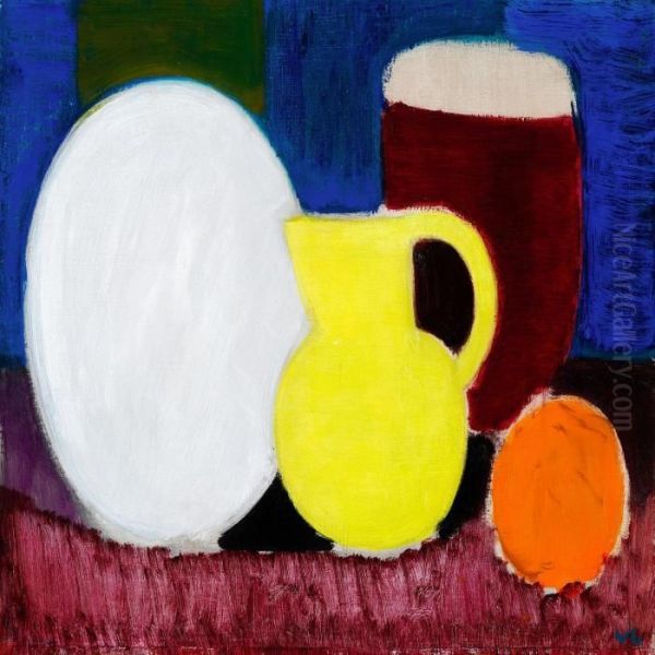 Still Life With Orange And Yellow Jug by Vilhelm Lundstrom