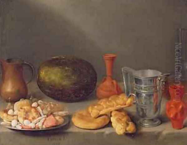 Still life with bread, 1648 by Francisco Palacios