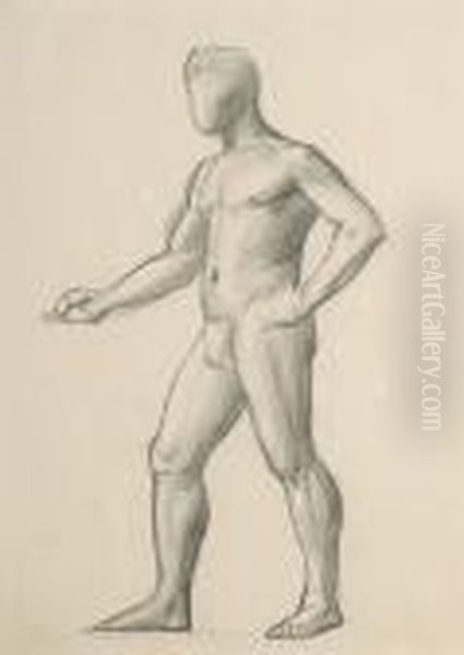 Male Figure Study; Female Figure Study by Bernard Meninsky