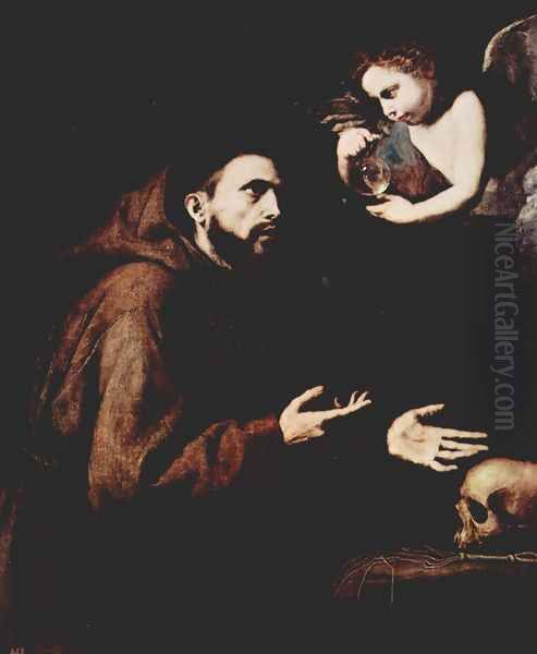 St. Francis of Assisi and the angel with the water bottle by Jusepe de Ribera