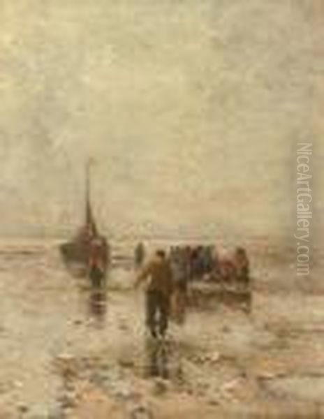 After The Day's Catch By Low Tide by Gerhard Arij Ludwig Morgenstje Munthe