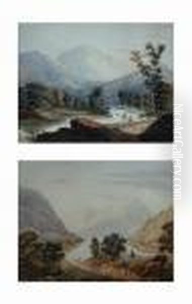 Views 
 Fishermen By A Highland Stream And Figures By A Highland Loch by Alexander Nasmyth