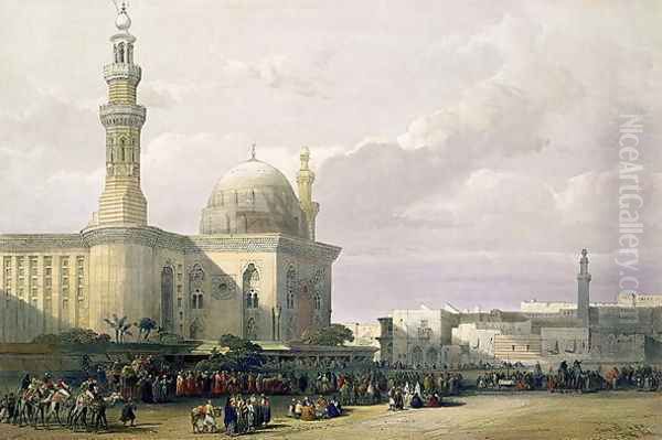 Mosque of the Sultan Hasan from the Great Square of Rumeyleh, Cairo, from Egypt and Nubia, Vol.3 by David Roberts