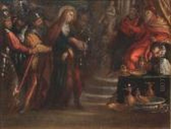 Scena Della Vita Di Una Santa by Acopo D'Antonio Negretti (see Palma Giovane)