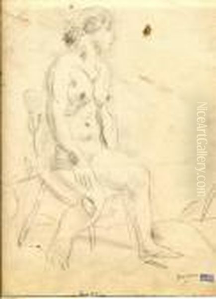 Nue Sur Une Chaise by Jules Pascin