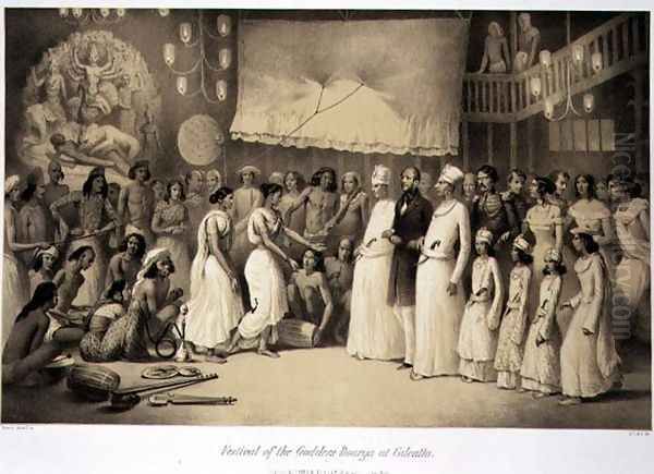 Festival of the Goddess Dourga at Calcutta, from Voyage in India, engraved by Louis Henri de Rudder 1807-81 pub. in London, 1858 by Louis Henri de Rudder