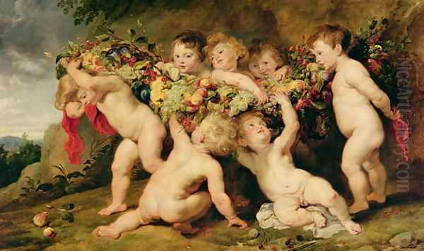 Garland of Fruit, c.1615-17 by and Snyders, F. Rubens, Peter Paul