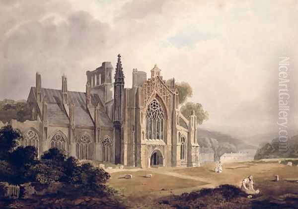 Melrose Abbey, Roxburghshire by Thomas Miles Richardson