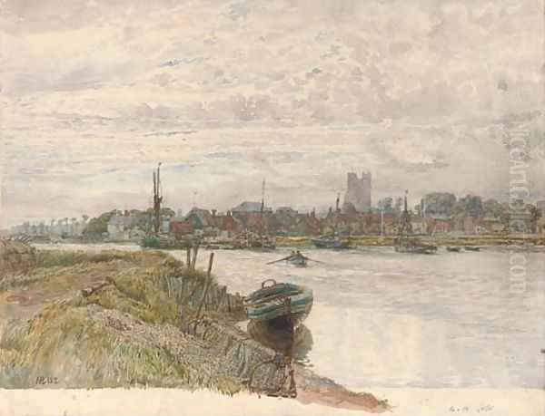 A Sussex harbour by Henry Robert Robertson