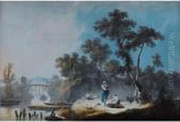 Paysage Fluvial Dans La Campagne Portugaise by Jean-Baptiste Pillement