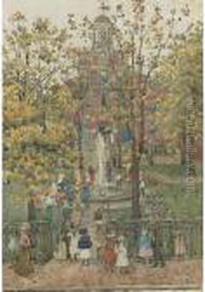 West Church, Boston by Maurice Brazil Prendergast