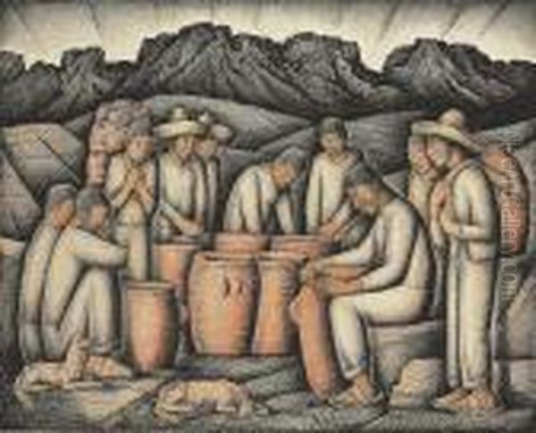 Alfareros (pottery Workers) by Alfredo Ramos Martinez