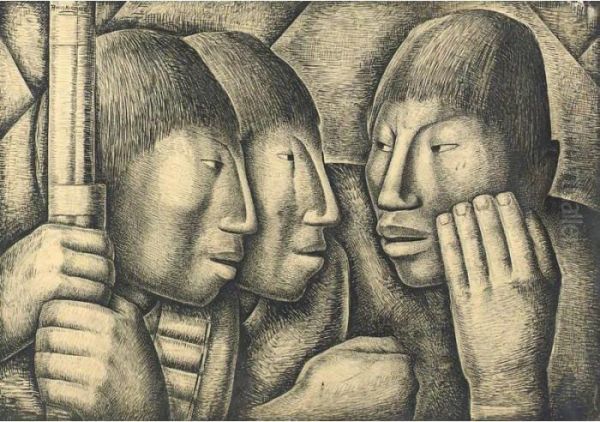 Three Figures by Alfredo Ramos Martinez