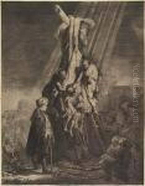 The Descent From The Cross: Second Plate by Rembrandt Van Rijn