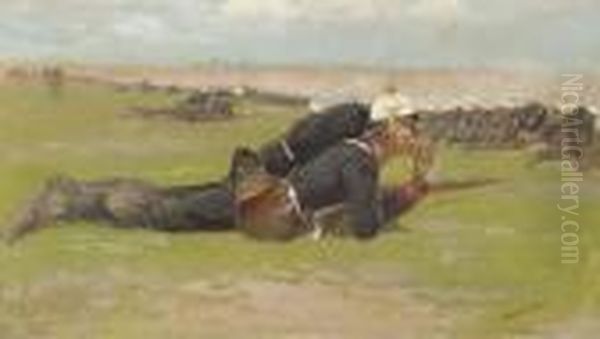 Field Drill For The Prussian Infantry by Frederic Remington