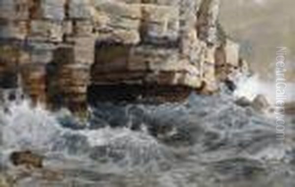 Cave On Portland Isle, Dorset by William Trost Richards