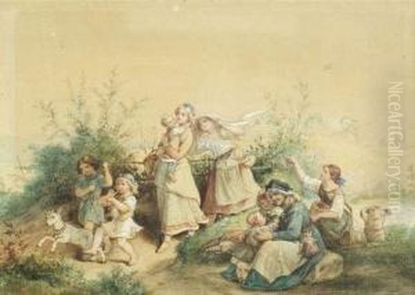 Family Idyll by Adrian Ludwig Richter