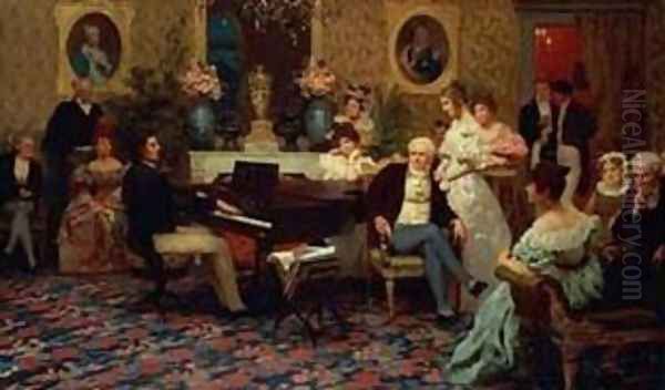 Chopin Playing the Piano in Prince Radziwill's Salon, 1887 by Henryk Hector Siemiradzki