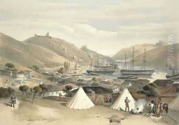 Balaklava, Looking Towards the Sea, plate from The Seat of War in the East, 1856 by William Simpson