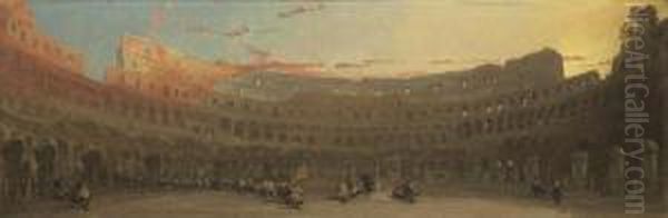 The Interior Of The Colosseum At Dawn by David Roberts