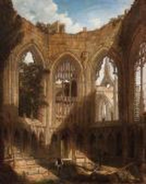 A Figure In A Ruined Abbey by David Roberts