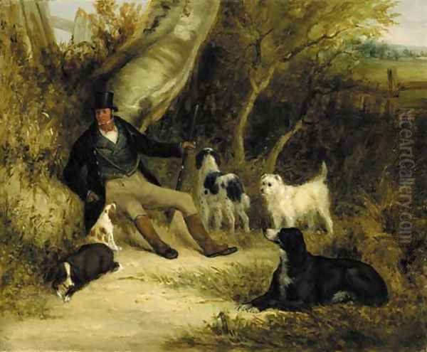 Gentleman at Rest with his Gun Dogs by William Joseph Shayer