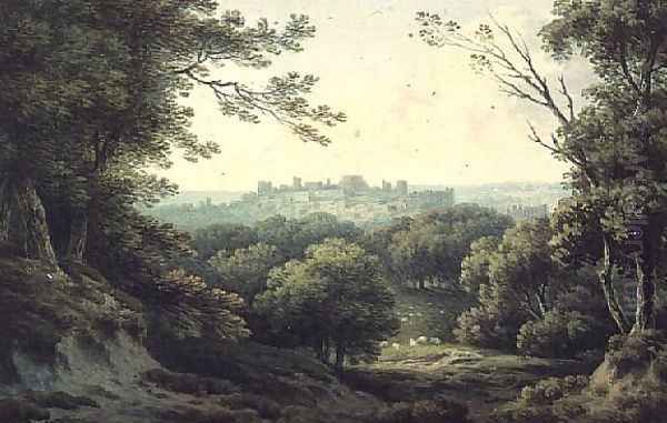 A Distant View of Windsor Castle by John Warwick Smith