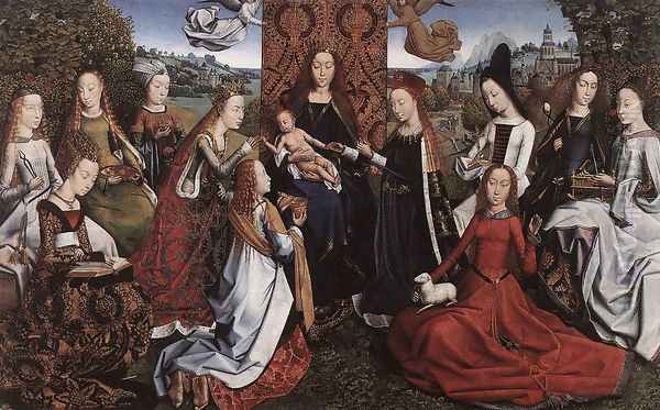 Virgin Surrounded by Female Saints c. 1488 by Master of the Saint Lucy Legend