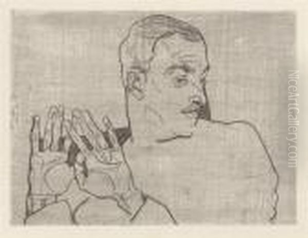 Portrait Of Arthur Roessler by Egon Schiele