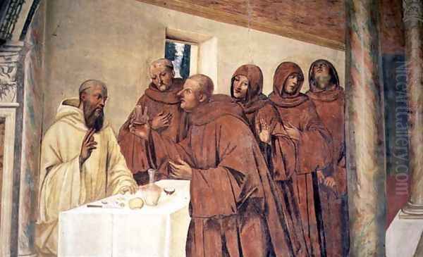 Taking Communion, from the Life of St. Benedict by L. & Sodoma Signorelli