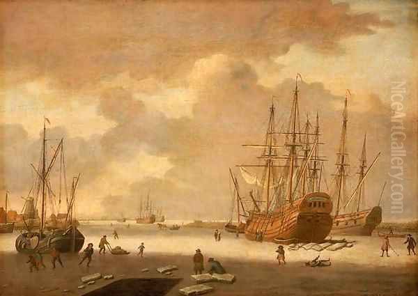 A Dutch Whaler and Other Vessels in the Ice by Adam Silo