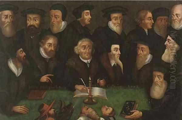 A group of protestant divines identified as Luther by English School