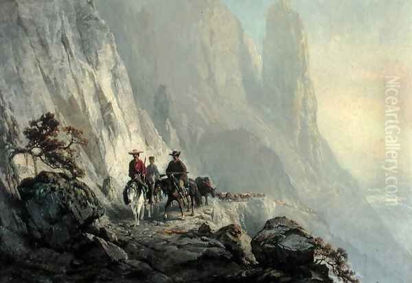 Along the Mountain Edge, 1870 by Otto Sommer