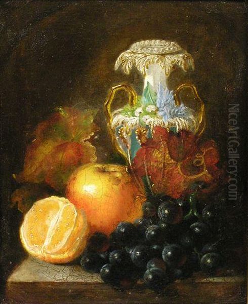 Still Life With Fruit And Grapes by Eloise Harriet Stannard