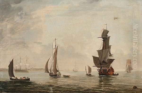 Shipping In An Estuary by Francis Swaine