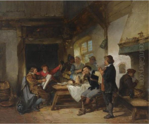 A Merry Company In An Interior by Herman Frederik Carel ten Kate