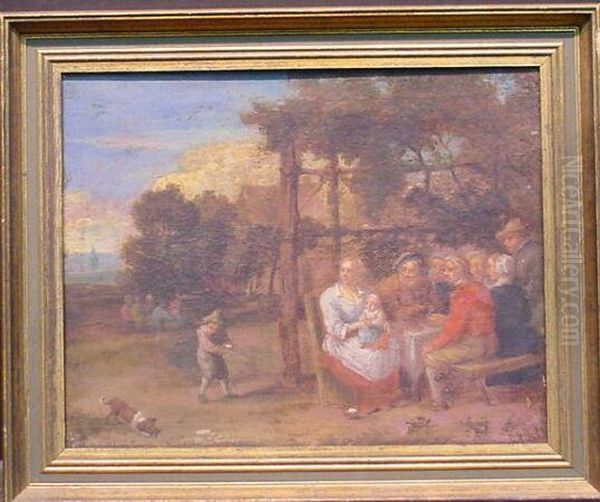 Family Outside A Tavern by David The Younger Teniers