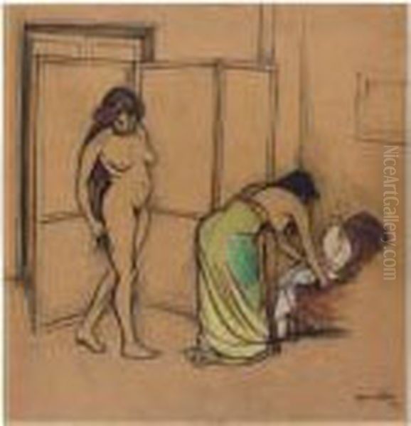 Baigneuses Dans Une Chambre by Suzanne Valadon