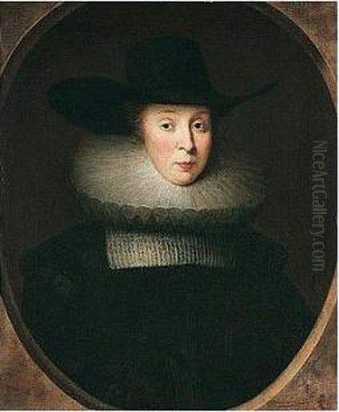 Portrait Of Lady Robinson by Cornelius Jonson