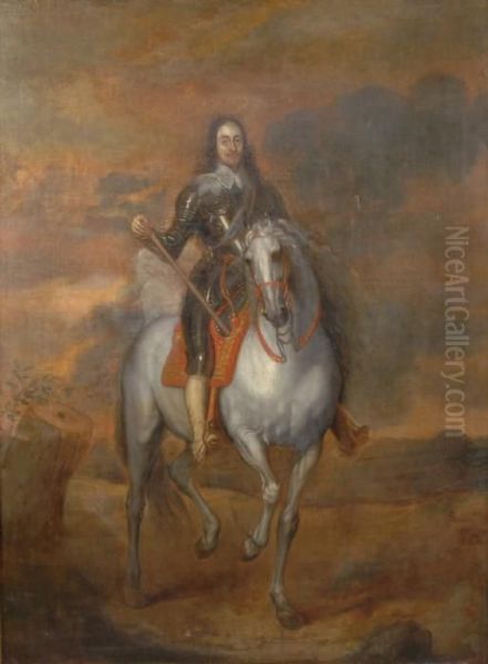 Efter. Portratt Av Charles I Till Hast. 16/1700-tal. Duk, 154x114. Sma Dukrevor by Sir Anthony Van Dyck