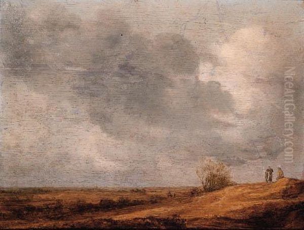 Peasants In An Extensive Landscape by Jan van Goyen