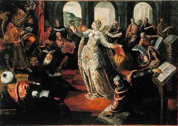 The Dispute of Catherine of Alexandria with the philosophers by Jacopo Tintoretto (Robusti)