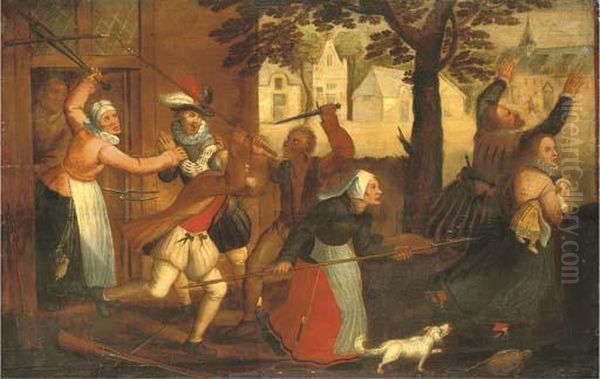 A Dispute Outside An Inn by David Vinckboons