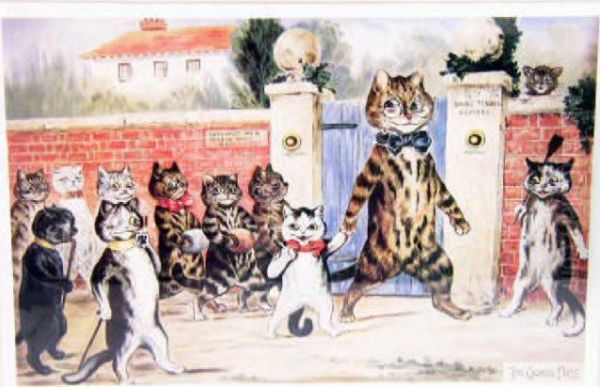 The Good Puss by Louis William Wain