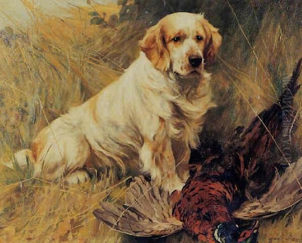 A Setter With Pheasant by Arthur Wardle