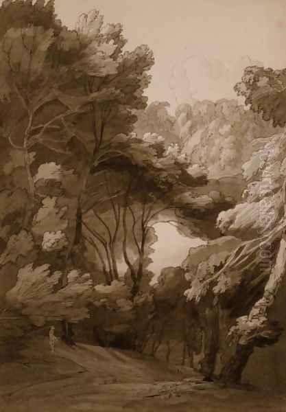 No.1093 A Wooded Landscape, 1788 by Francis Towne