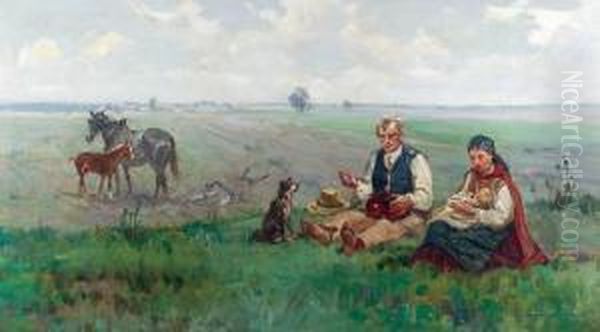 Odpoczynek W Polu, Ok. 1930 by Ignacy (Czeslaw Wasilewski) Zygmuntowicz