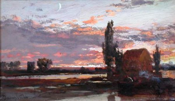 Fall Of Evening Oil Painting - James Webb